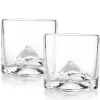 Liiton Mount Fuji Crystal Whiskey Glasses Set of 2