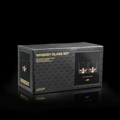 Liiton Mount Fuji Crystal Whiskey Glasses Set of 2