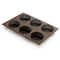 Lékué Bakvorm met gaatjes uit silicone voor 6 ronde broodjes Ø 8cm H 2cm