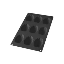 Lékué Bakvorm uit silicone voor 9 madeleines zwart 7x4.7x1.7cm