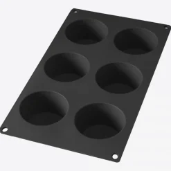 Lékué Bakvorm uit silicone voor 6 muffins zwart Ø 6.9cm H 4cm