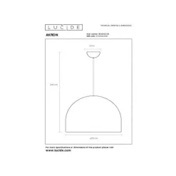 Lucide AKRON Hanglamp-Mat Go.-Ø50-1xE27-40W-Metaal