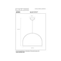 Lucide AKRON Hanglamp-Zwart-Ø50-1xE27-40W-Metaal