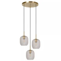 Lucide ALICENT - Hanglamp - Ø 35 cm - 3xE27 - Mat Goud / Messing