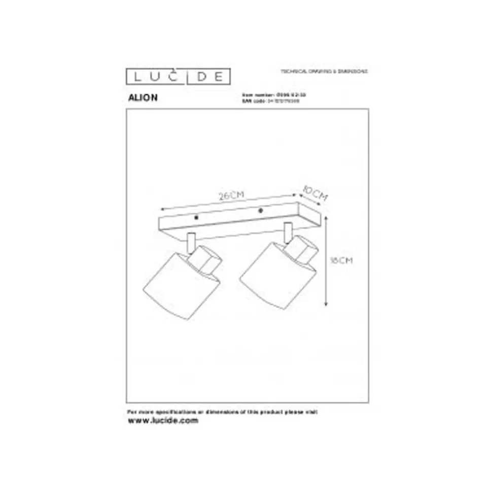 Lucide ALION - Plafondspot - 2xE14 - Zwart