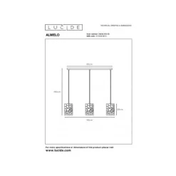Lucide ALMELO Hanglamp-Zwart-3xE27-40W-Metaal