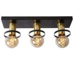 Lucide ANAKA - Plafonnière - 3xE27 - Zwart