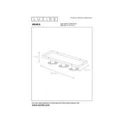 Lucide ANAKA - Plafonnière - 3xE27 - Zwart