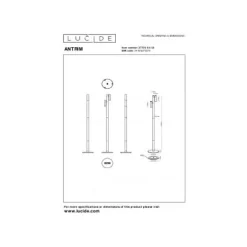 Lucide ANTRIM Leeslamp-Zwart-LED Dimb.-2,2W-2700K-4V-IP54
