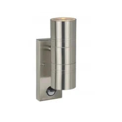 Lucide ARNE-LED - Wandspot Buiten - Ø 6,3 cm - LED - GU10 - 2x5W 2700K - IP44 - Mat chroom Lucide