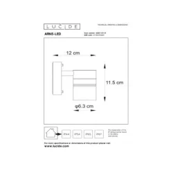 Lucide ARNE-LED Wandlicht 1xGU10/5W Mat Chroom