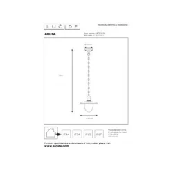 Lucide ARUBA - Hanglamp Buiten - Ø 25 cm - 1xE27 - IP44 - Zwart