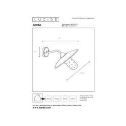 Lucide ARUBA - Wandlamp Buiten - Ø 30 cm - 1xE27 - IP44 - Roest bruin