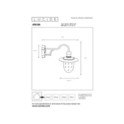 Lucide ARUBA - Wandlamp Buiten - Ø 25 cm - 1xE27 - IP44 - Zwart