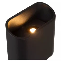 Lucide ATILA - Wandlamp Binnen/Buiten - LED Dimb. - 2x5W 2700K - IP65 - Zwart