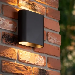 Lucide ATILA - Wandlamp Binnen/Buiten - LED - 2x5W 2700K - IP54 - Zwart