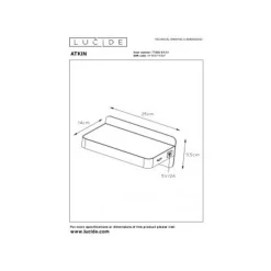Lucide ATKIN - Bedlamp - LED - 1x5W 2700K - Met USB oplaadpunt - Wit