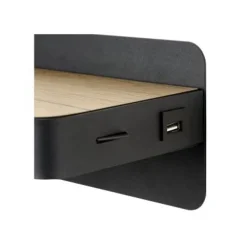 Lucide ATKIN - Bedlamp - LED - 1x5W 2700K - Met USB oplaadpunt - Zwart