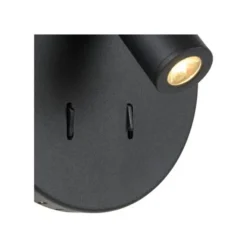 Lucide BENTJER - Wandlamp - Ø 14 cm - LED - 3000K - Zwart