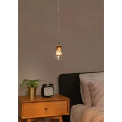 Lucide BERLIANE - Hanglamp - Ø 12 cm - LED Dimb. - 1x4W 2700K - Met vervangbare LED-module - Transparant