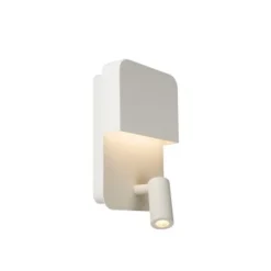 Lucide BOXER - Wandlamp - LED - 1x10W 3000K - Met USB oplaadpunt - Wit Lucide