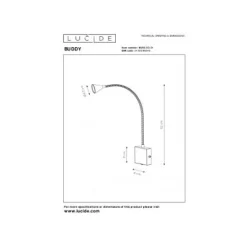 Lucide BUDDY - Bedlamp - LED - 1x3W 4000K - Wit