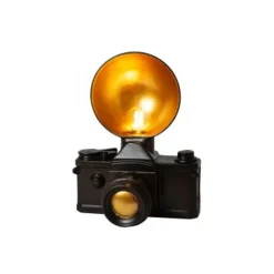 Lucide CAMERA. Tafellamp-Zwart-1xE14-25W-Kunsts.