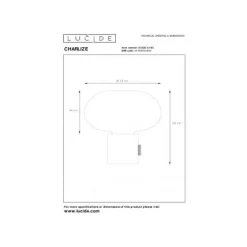 Lucide CHARLIZE - Tafellamp - Ø 23 cm - 1xE27 - Amber Lucide