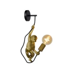 Lucide CHIMP. Wandlamp-Zwart-1xE27-60W-Kunsts.