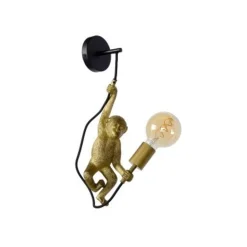 Lucide CHIMP. Wandlamp-Zwart-1xE27-60W-Kunsts.