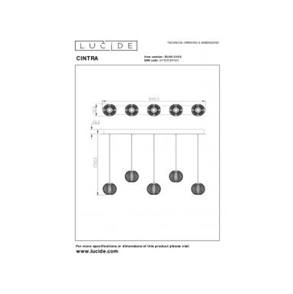 Lucide CINTRA Hanglamp-Transp.-LED Dimb.-4,7W-2700K