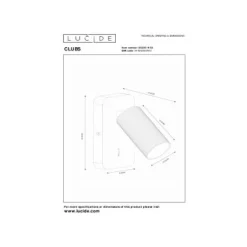 Lucide CLUBS Bedlamp-Zwart-1xGU10-40W-Alumin.