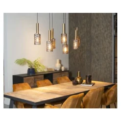 Lucide CORALIE - Hanglamp - 7xE27 - Mat Goud / Messing