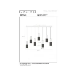 Lucide CORALIE Hanglamp-Transp.-7xE27-40W-Glas