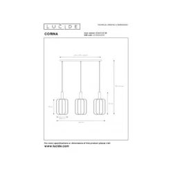 Lucide CORINA Hanglamp-Beige-3xE27-40W-Polyes.