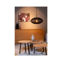 Lucide CORINA Hanglamp-Zwart-Ø50-1xE27-40W-Polyes.