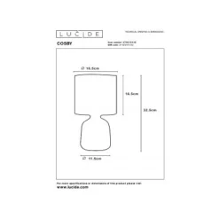 Lucide COSBY - Tafellamp - Ø 16,5 cm - 1xE14 - Grijs Lucide
