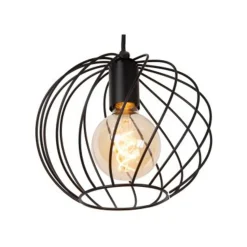 Lucide DANZA Hanglamp-Zwart-Ø25-1xE27-40W-Metaal