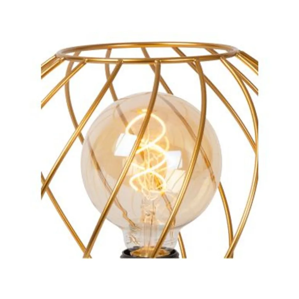 Lucide DANZA Tafellamp-Mat Go.-Ø25-1xE27-40W-Metaal