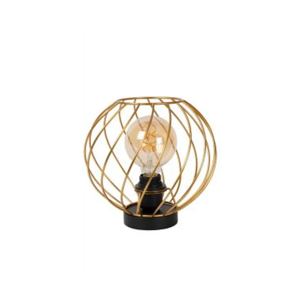 Lucide DANZA Tafellamp-Mat Go.-Ø25-1xE27-40W-Metaal