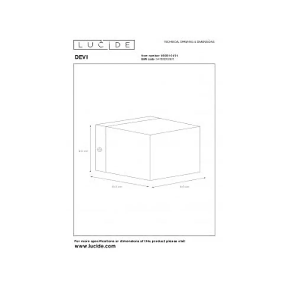 Lucide DEVI - Wandlamp - 1xG9 - Wit