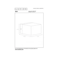 Lucide DEVI - Wandlamp - 1xG9 - Zwart