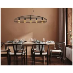 Lucide DIKRA Hanglamp-Zwart-5xE27-60W-Metaal