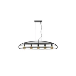 Lucide DIKRA Hanglamp-Zwart-5xE27-60W-Metaal