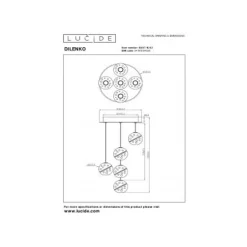 Lucide DILENKO Hanglamp-Mat Go.-Ø31-LED Dimb.-3,5W-2700K
