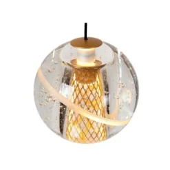 Lucide DILENKO Hanglamp-Mat Go.-Ø14-LED-4,2W-2700K-Glas