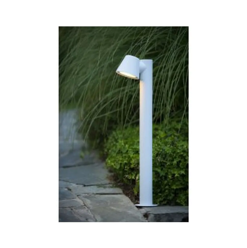 Lucide DINGO-LED - Sokkellamp Buiten - LED Dimb. - GU10 - 1x5W 3000K - IP44 - Wit