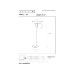 Lucide DINGO-LED - Sokkellamp Buiten - LED Dimb. - GU10 - 1x5W 3000K - IP44 - Wit