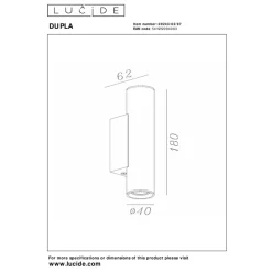 Lucide DUPLA - Wandspot / Wandlamp - 2xGU10 (MR11) - Roest bruin