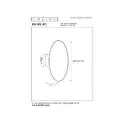 Lucide EKLYPS LED - Wandlamp - Ø 25 cm - LED - 1x9W 3000K - Mat Goud / Messing Lucide